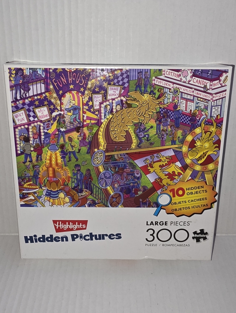 NIB Highlights Hidden Pictures 300-Piece Large Kids Puzzle - Colorful Carnival